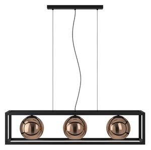 Eglo 390091 - Lampadario a sospensione con filo CORDOBA 3xE27/40W/230V rame/nero