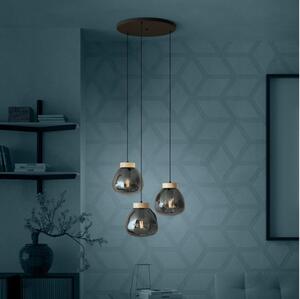 Eglo 390319 - Lampadario a sospensione con filo MAGACELA 3xE27/40W/230V fumé