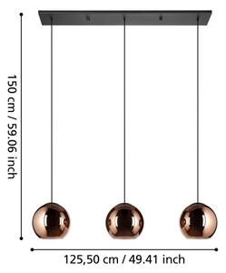 Eglo 390095 - Lampadario a sospensione con filo CORDOBA 3xE27/40W/230V rame