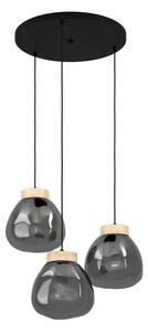Eglo 390319 - Lampadario a sospensione con filo MAGACELA 3xE27/40W/230V fumé