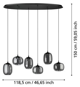 Eglo 390415 - Lampadario a sospensione con filo LED dimmerabile LARVA 6xLED/3,7W/230V 2700-6500K+RC