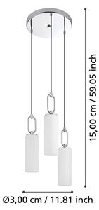 Eglo 390128 - Lampadario a sospensione con filo MAJANA 3xE27/40W/230V cromo lucido