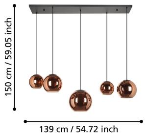 Eglo 390388 - Lampadario a sospensione con filo CORDOBA 5xE27/40W/230V rame