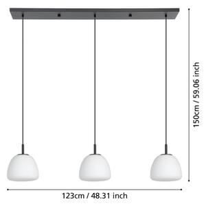 Eglo 390202 - Lampadario a sospensione con filo BALMES 3xE27/40W/230V