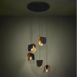 Eglo 390183 - Lampadario a sospensione con filo SERENARA 5xE27/40W/230V nero/oro