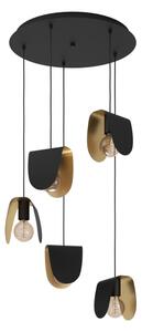 Eglo 390183 - Lampadario a sospensione con filo SERENARA 5xE27/40W/230V nero/oro
