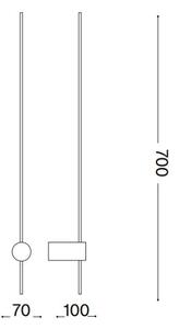 Ideal Lux - Applique a LED ESSENCE LED/12W/230V 3000K 70 cm CRI 90 nero