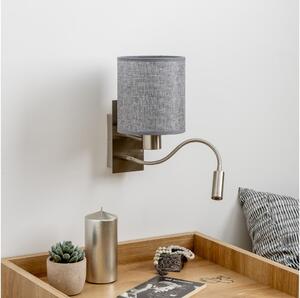 Brilagi - LED Lampada flessibile da muro NUBILA 1xE27/25W/230V + LED/3W cromo opaco/grigio