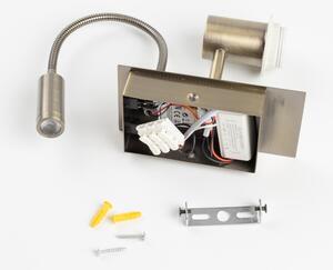 Brilagi - Lampada da parete flessibile LED NUBILA 1xE27/25W/230V + LED/3W ottone/arancione