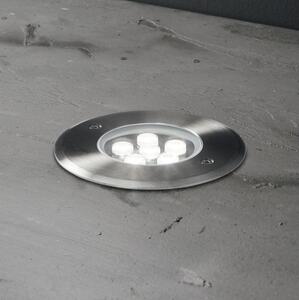 Ideal Lux - Lampada LED segnapasso FLOOR LED/6W/230V diametro 12 cm CRI 90 IP67 cromo