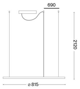Ideal Lux - Lampadario LED a sospensione con filo HULAHOOP LED/39W/230V 3000K diametro 81,5cm CRI90 bianco