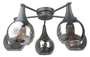 Lampadario a plafone STAR 5xE27/60W/230V nero/fumé nero