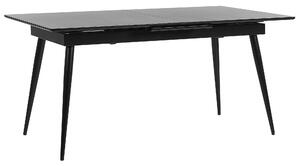 Tavolo da pranzo con gambe in metallo MDF Nero allungabile 160/200 x 90 cm per 6 persone Design minimalista Beliani