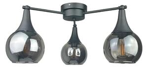 Lampadario a plafone STAR 3xE27/60W/230V nero/fumé nero