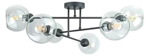 Lampadario a sospensione con supporto rigido VASCO 6xE27/60W/230V nero/limpido