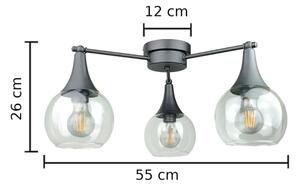 Lampadario a plafone STAR 3xE27/60W/230V nero/limpido
