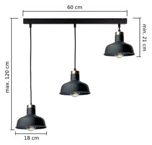 Lampadario a sospensione con filo HEBE 3xE27/60W/230V nero