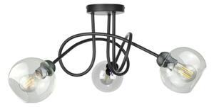 Lampadario a plafone EVIE 3xE27/60W/230V nero/limpido