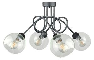 Lampadario a plafone EVIE 4xE27/60W/230V antracite/limpido
