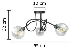 Lampadario a plafone EVIE 3xE27/60W/230V nero/limpido