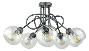Lampadario a plafone EVIE 5xE27/60W/230V antracite/limpido