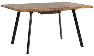 Tavolo da pranzo in legno chiaro colore Nero gambe in metallo MDF allungabile 140/180 x 90 cm tradizionale estensione Beliani