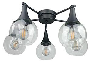Lampadario a plafone STAR 5xE27/60W/230V nero/limpido