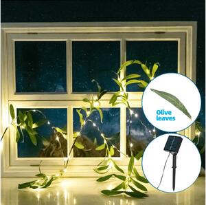Aigostar - Catena solare LED 60xLED/4m IP65 bianco caldo olive