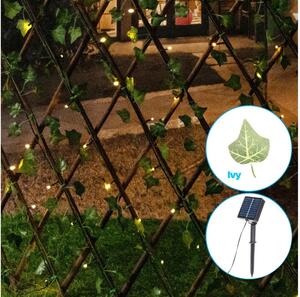 Aigostar - Catena LED solare 148xLED/2x1,2m IP65 bianco caldo ivy