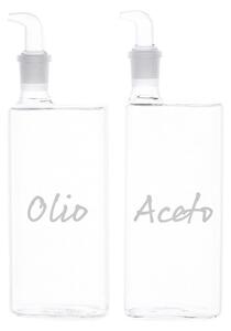 Set 2 bottiglie Condimenti in Vetro borosilicato olio/aceto 400 ml - Simple Day