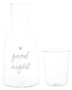 Simple Day Bottiglia in vetro borosilicato con Bicchiere Good Night