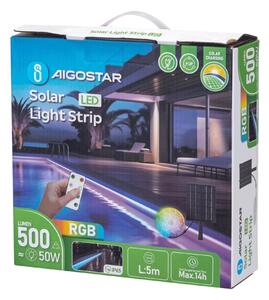 Aigostar - LED RGB Striscia solare dimmerabile LED/5W/3,2V 5+2m IP65 + +TC