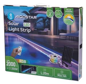 Aigostar - LED RGB Striscia solare dimmerabile LED/20W/3,2V 20 m IP65 + +TC