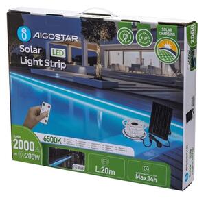 Aigostar - Striscia LED solare dimmerabile LED/20W/3,2V 20 m 6500K IP65 + DO