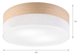 Plafoniera SIRJA WOOD 2xE27/15W/230V diametro 45 cm bianco/quercia