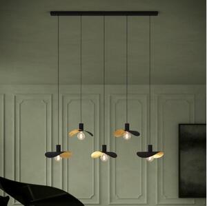 Eglo 390396 - Lampadario a sospensione con filo SACEDA 5xE27/40W/230V nero/oro