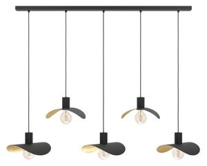 Eglo 390396 - Lampadario a sospensione con filo SACEDA 5xE27/40W/230V nero/oro