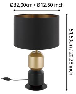 Eglo 390188 - Lampada da tavolo LAURIGNANO 1xE27/40W/230V nero/oro