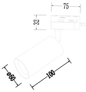 Faretto per sistema ferroviario monofase PIPE 1xGU10/10W/230V nero
