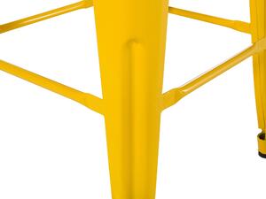 Set di 2 sgabelli da bar in Acciaio giallo 60 cm impilabili altezza bancone industriale Beliani