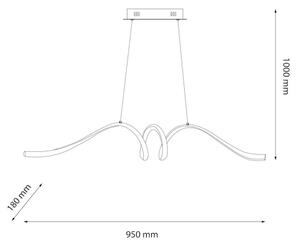 Lampadario LED a sospensione con filo LOOP LED/28W/230V nero