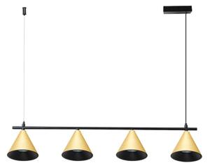 Lampadario a sospensione con filo CONE 4xGU10/10W/230V oro/nero