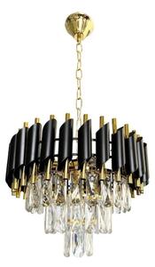 Lampadario a sospensione con catena CRISTAL 5xE14/40W/230V oro/nero