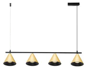 Lampadario a sospensione con filo CONE 4xGU10/10W/230V oro/nero
