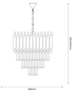 Lampadario a sospensione con catena CRISTAL 5xE14/40W/230V oro/nero