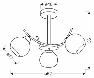 Lampadario a sospensione con supporto rigido AMOS 3xE27/40W/230V cromo lucido