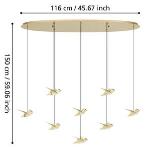Eglo 390397 - Lampadario a sospensione con filo LED dimmerabile PARATEBUENO 8xLED/4,2W/230V oro