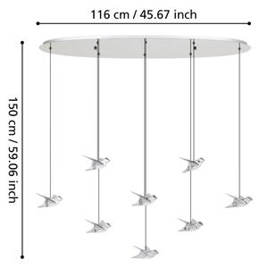 Eglo 390401 - Lampadario a sospensione con filo LED dimmerabile PARATEBUENO 8xLED/4,2W/230V cromo
