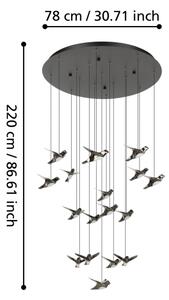 Eglo 390352 - Lampadario a sospensione con filo LED dimmerabile PARATEBUENO 17xLED/3W/230V nero