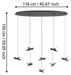 Eglo 390055 - Lampadario a sospensione con filo LED dimmerabile PARATEBUENO 8xLED/4,2W/230V nero